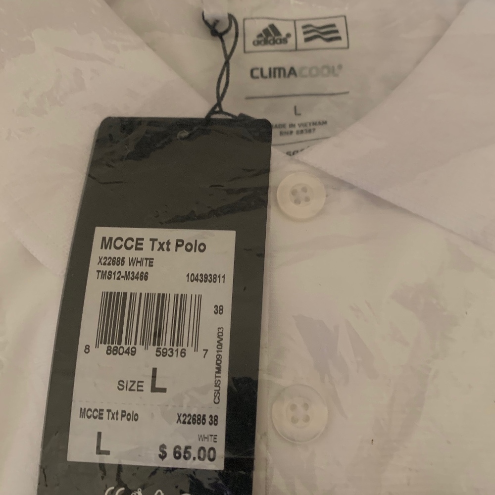 Men's New with tags white Adidas Golf Shirt